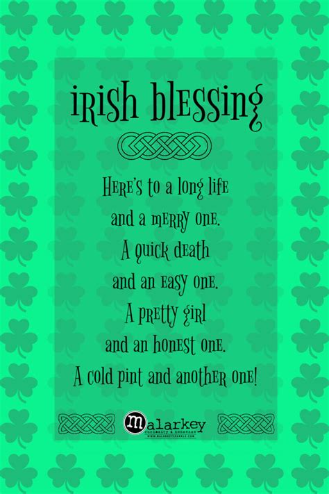 Irish Blessings Toasts Sayings ⋆ Malarkey