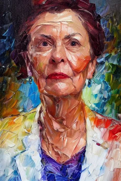 Palette Knife Oil Painting Portrait Of Dr Selma Stable Diffusion