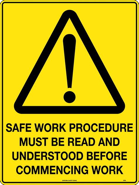 Safety Signage Procedure Printable Templates