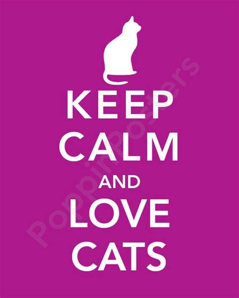 Items Similar To Keep Calm And Love Cats Poster 5x7 Print Featured In