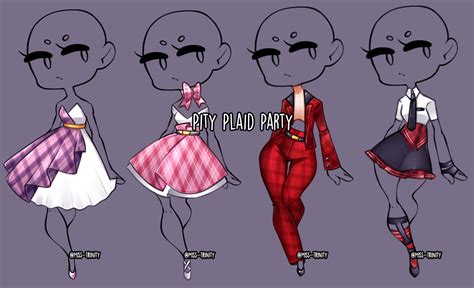 Pity Plaid Party Outfit Adopt Close By Miss Trinity Cartoon Outfits Anime Outfits Character