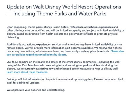 Disney World Closure Refunds Updates And Cancellation Policy