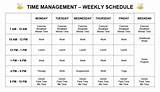 Time Management Weekly Schedule Template Photos