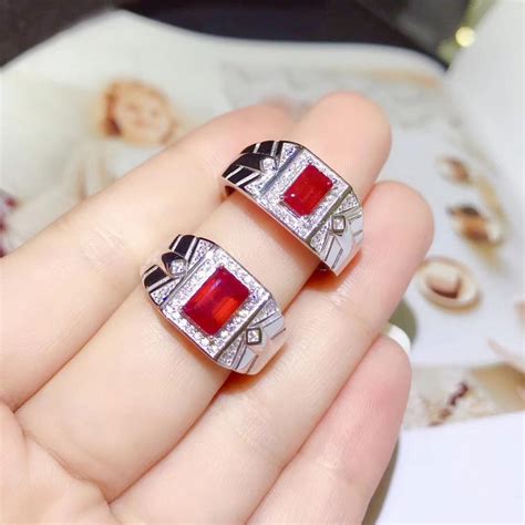 Natural Ruby Ring For Men Real Sterling Silver Precision Design