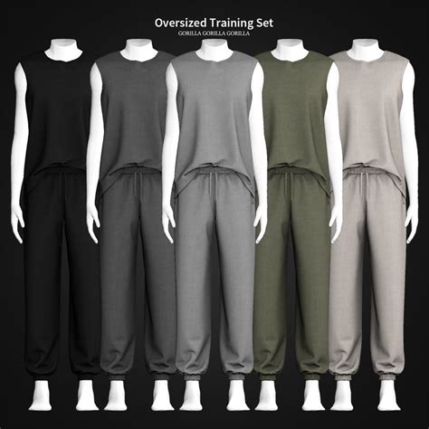 Oversized Training Set Gorilla Gorilla Gorilla Sims 4 Male Clothes