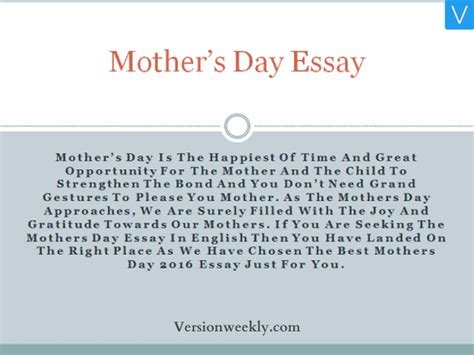 Mothers Day Essay 2020 10 Lines On Mothers Day For Students In