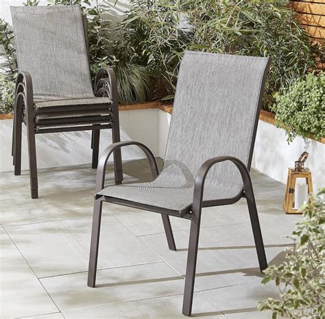 Tesco New Seville Steel Frame Stackable Garden Chair 4 Pack Amazon
