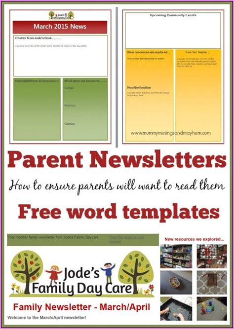 March Daycare Newsletter Templates Template 1 Resume Examples