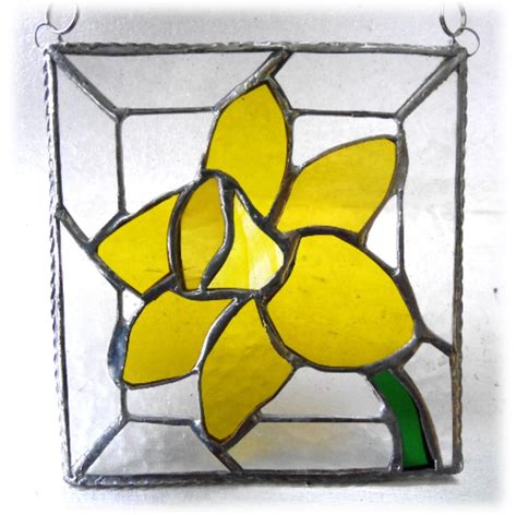 Flower Suncatcher Stained Glass Framed Daffodil Tulip Lily Or Orchid The British Craft House