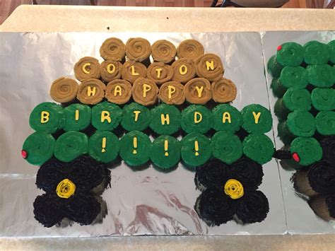 Tractor And Hay Wagon Cupcake Cake Tractor Birthday Party Farm