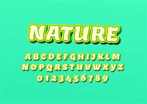Fresh And Nature Style Custom Font Alphabet Letters And Numbers