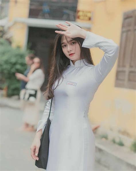 Ao Dai Girls 4 Beautiful Asian Girls Beauty Girl White Dress Slim