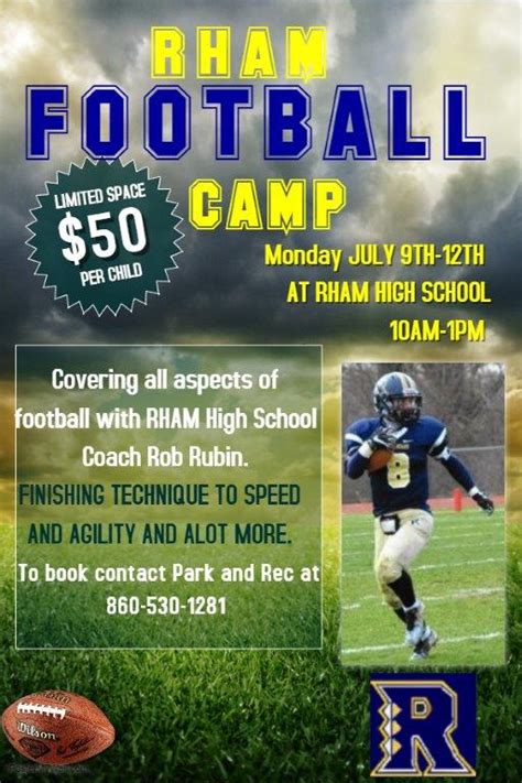 Copy Of Football Training Camp Flyer Template 1 Town Of Hebron