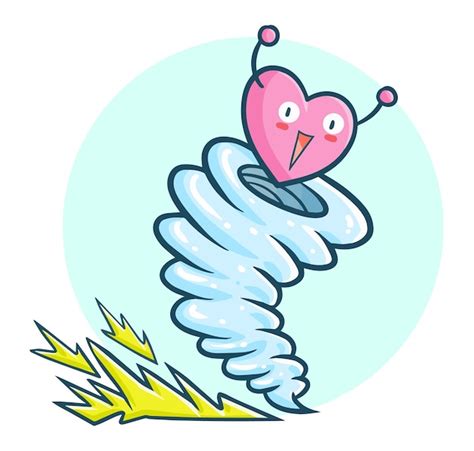 Premium Vector Funny And Cute Tornado Of Love In Kawaii Doodle Style