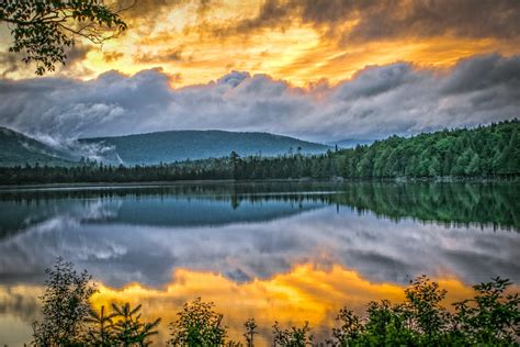 Sunrise Over The Lake And Mountains In The Adirondacks Image Free