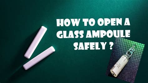How To Open The Glass Ampouleampule Safely And In Right Way Youtube