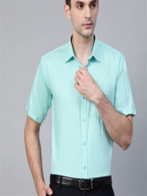 Buy Manq Men Blue Semi Slim Fit Solid Formal Shirt Shirts For Men