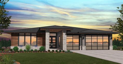 Beautiful One Story Modern Casita House Plan Affordable Curb Appeal