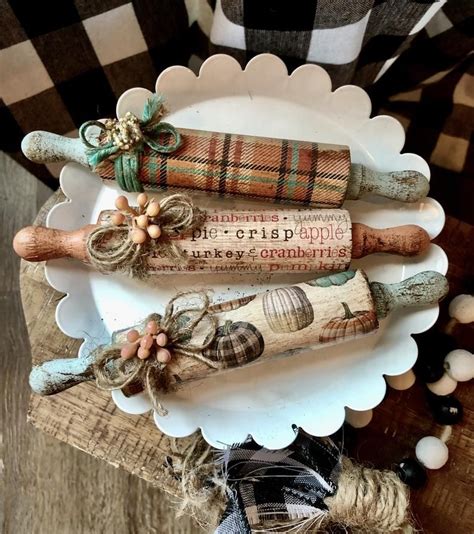 Mini Rolling Pins Choice Of 3 For Fall Etsy In 2020 Rolling Pin