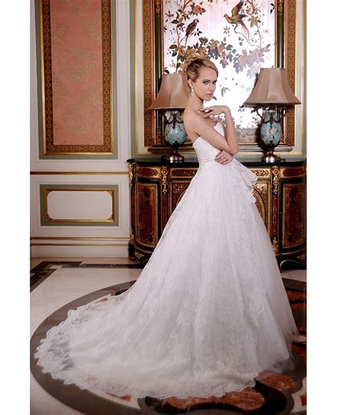 Ball Gown Sweetheart Court Train Lace Tulle Wedding Dress Gm4012 452