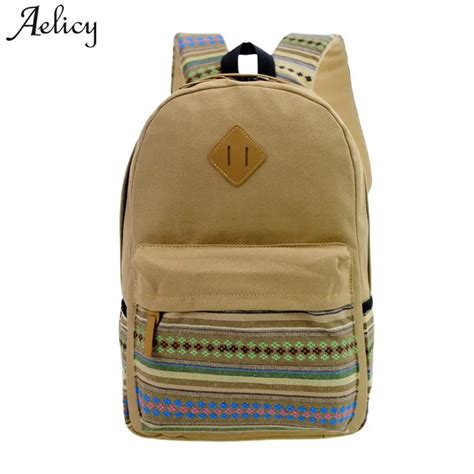 Aelicy Canvas Printing Backpack Women School Backpacks Bag For Teenage