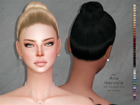 The Sims Resource Aria Hair By Darknightt Sims 4 Hairs