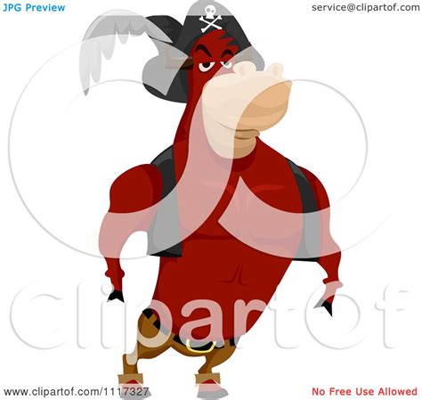 Cartoon Of A Strong Ox Pirate Royalty Free Vector