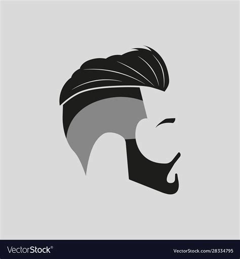 Barber Shop Logo Design Hairstyle And Beard Vector Image