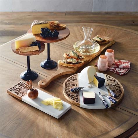 Abbey Adjustable Wood Top Server Frontgate Cheese Board