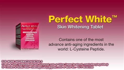 Aim Global Bahrain Product Perfect White Skin Whitening Tablet
