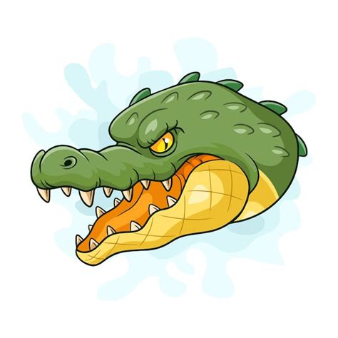 Premium Vector Cartoon Crocodile Head Mascot On White Background