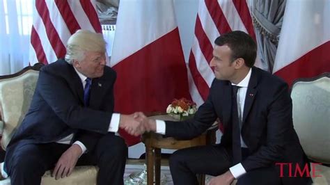 President Trump And Emmanuel Macron Had A Really Long Handshake
