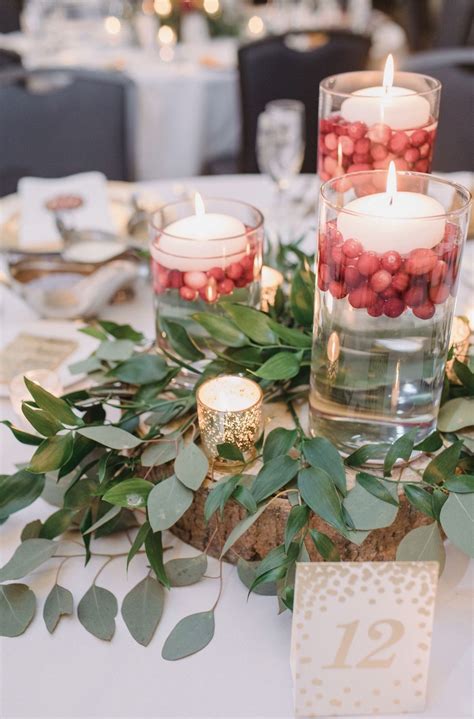 Fall Floating Candles And Eucalyptus Greenery Wedding Centerpiece W