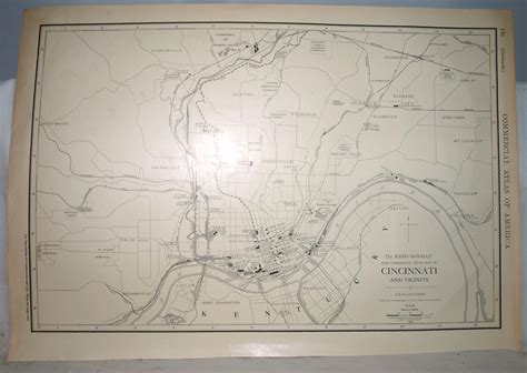 The Rand Mcnally New Commercial Atlas Map Of Cincinnati And Vicinity