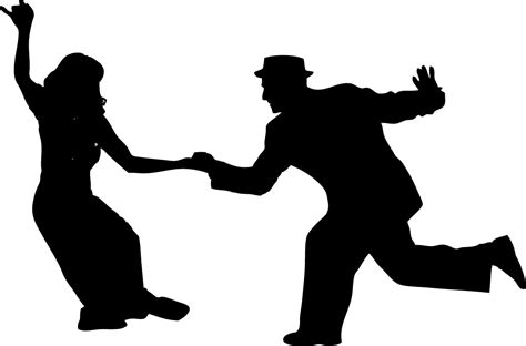 Lindy Hop Swing Ballroom Dance Silhouette Dancing Png Download 1069