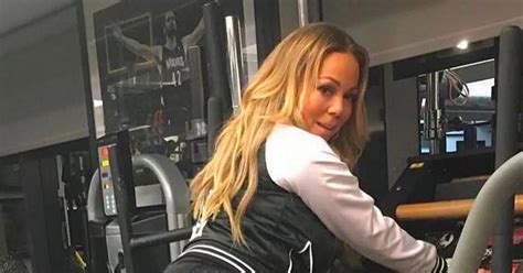 Showing Off Her Ass Ets Mariah Carey 46 Hits The Gym In Fishnet