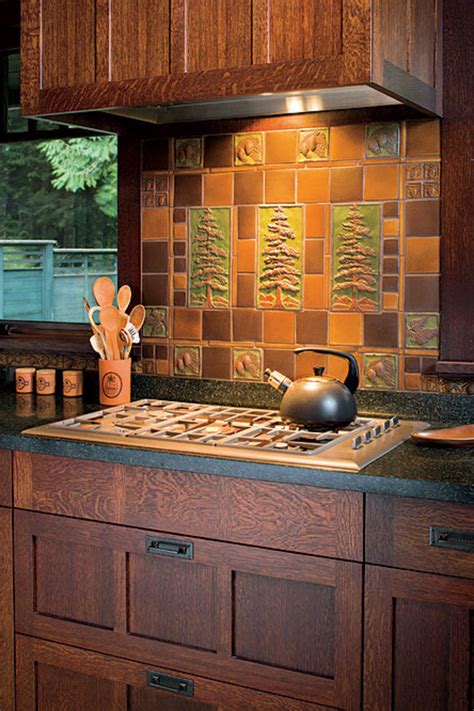 Arts And Crafts Tile Backsplash Kitchen