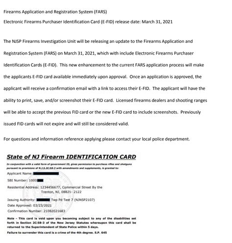 Getting a firearms id card allows the purchase and ownership of firearms on the island of guam. ANOTHER NJ2AS VICTORY! NJ STATE POLICE DIGITIZE FIREARM ID ...