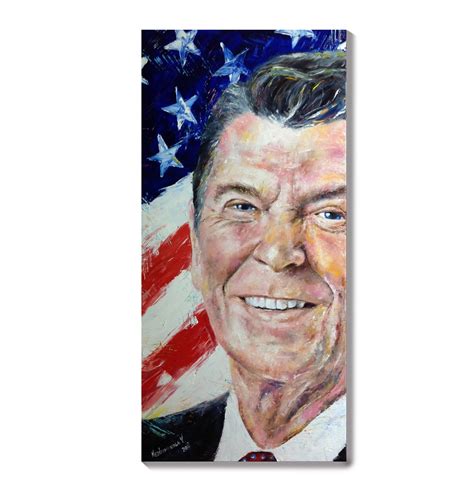 Ronald Reagan Painting American President Art Patriotic Painting For