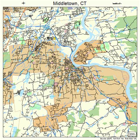 Middletown Connecticut Street Map 0947290