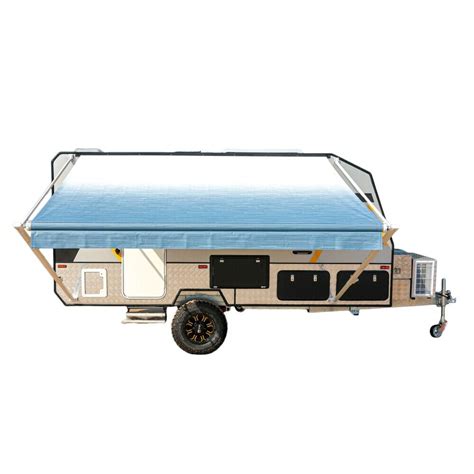 Aleko Retractable Rv Or Home Patio Canopy Awning Blue Fade Color 16ft X