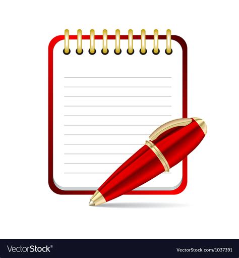 Red Pen And Notepad Icon Royalty Free Vector Image