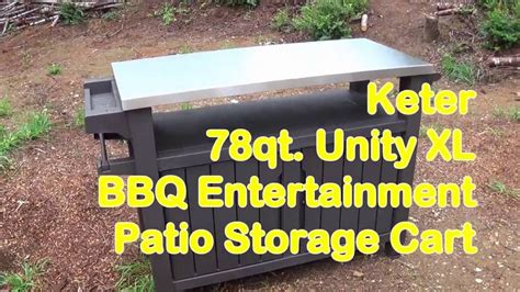 Keter Unity Xl Bbq Entertainment Patio Storage Cart Youtube