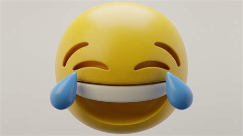 3d Model Laughing Crying Emoji Cgtrader