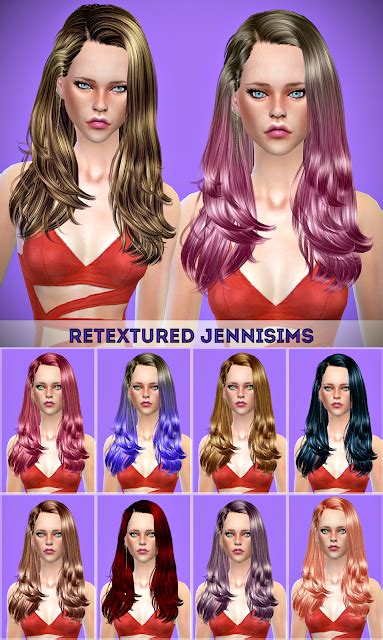 Downloads Sims Newsea Gisele Hair Retexture JenniSims