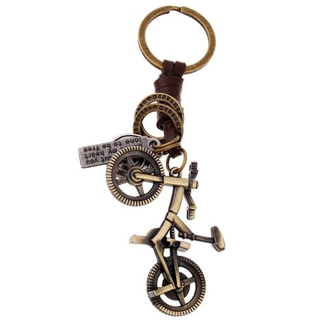 Bronze Plated Bicycle Keychain Bag Keyfobs Llaveros Charm Bike Car Key
