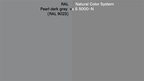 RAL Pearl Dark Grey RAL 9023 Vs Natural Color System S 5000 N Side By