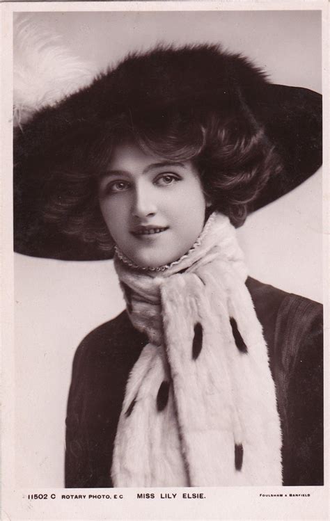 Beautiful Edwardian Actress Lily Elsie In Winter Furs Original Vintage
