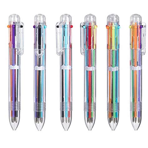 Favide 22 Pack 05mm 6 In 1 Multicolor Ballpoint Pen6 Color Retractable Ballpoint Pens For