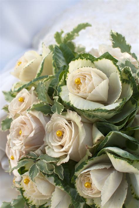 Cabbage Roses And Creme Roses Wedding Bouquet